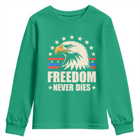 Freedom Never Dies Youth Sweatshirt Bold Patriotic Eagle Graphic for True American Patriots - Wonder Print Shop