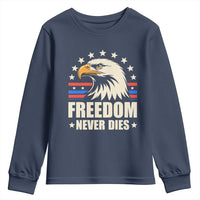 Freedom Never Dies Youth Sweatshirt Bold Patriotic Eagle Graphic for True American Patriots - Wonder Print Shop