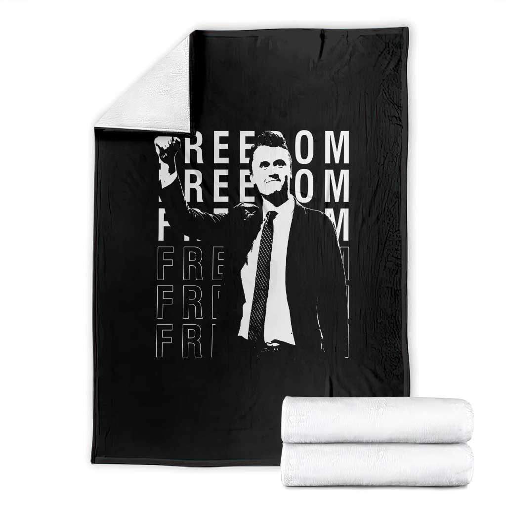 Freedom Charlie Kirk Tribute Throw Blanket A True Patriot Leagacy Memorial - Wonder Print Shop