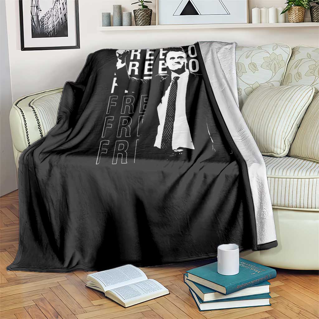 Freedom Charlie Kirk Tribute Throw Blanket A True Patriot Leagacy Memorial - Wonder Print Shop