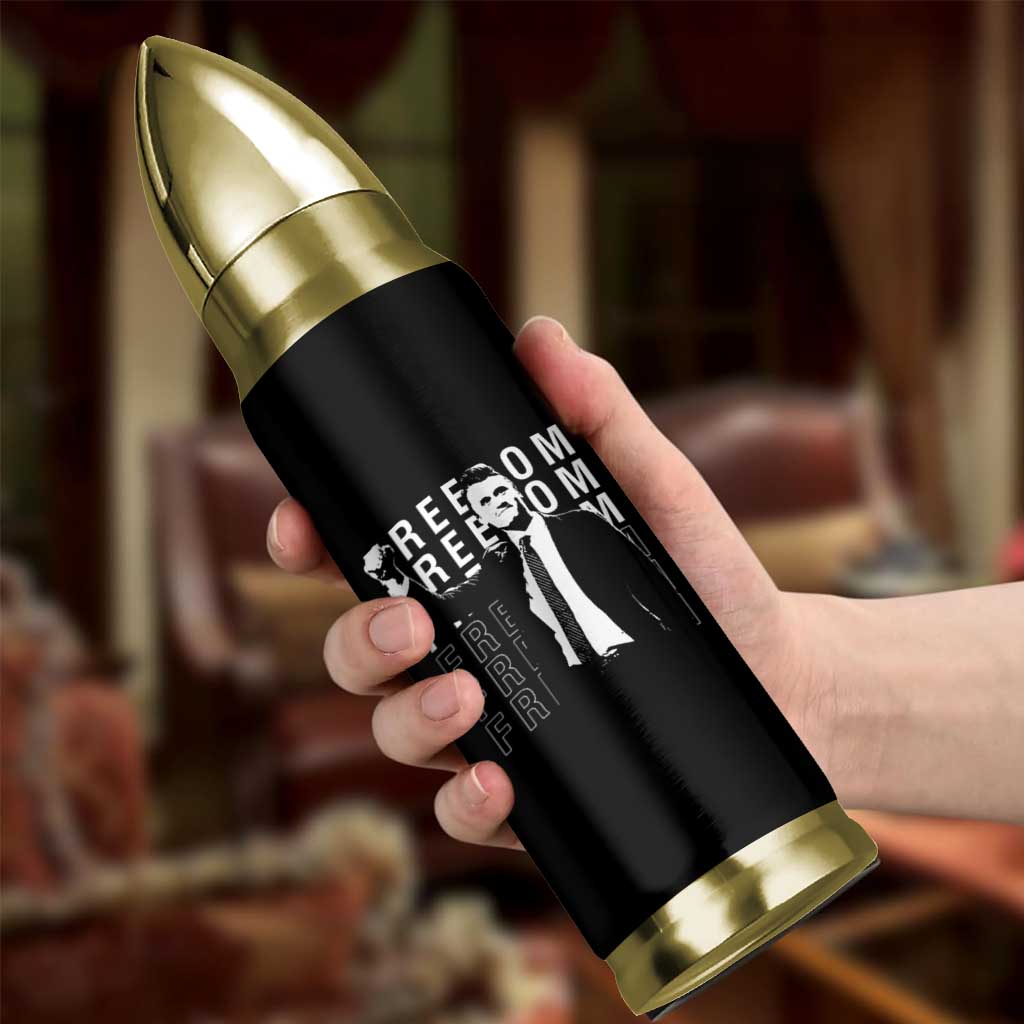 Freedom Charlie Kirk Tribute Bullet Tumbler A True Patriot Leagacy Memorial - Wonder Print Shop