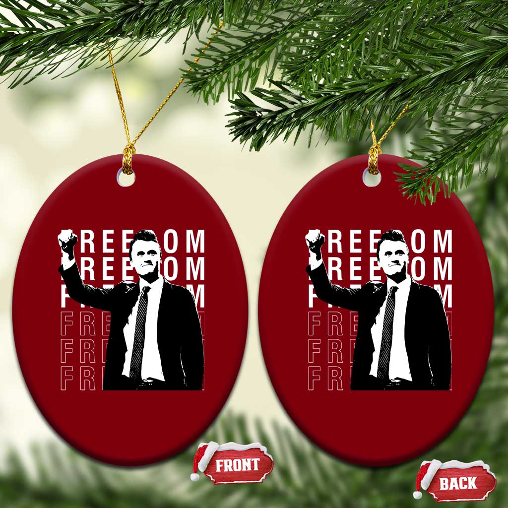 Freedom Charlie Kirk Tribute Ceramic Ornament A True Patriot Leagacy Memorial - Wonder Print Shop