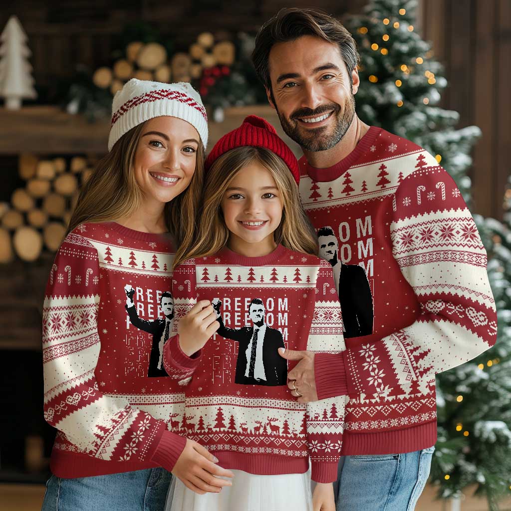 Freedom Charlie Kirk Tribute Ugly Christmas Sweater A True Patriot Leagacy Memorial - Wonder Print Shop