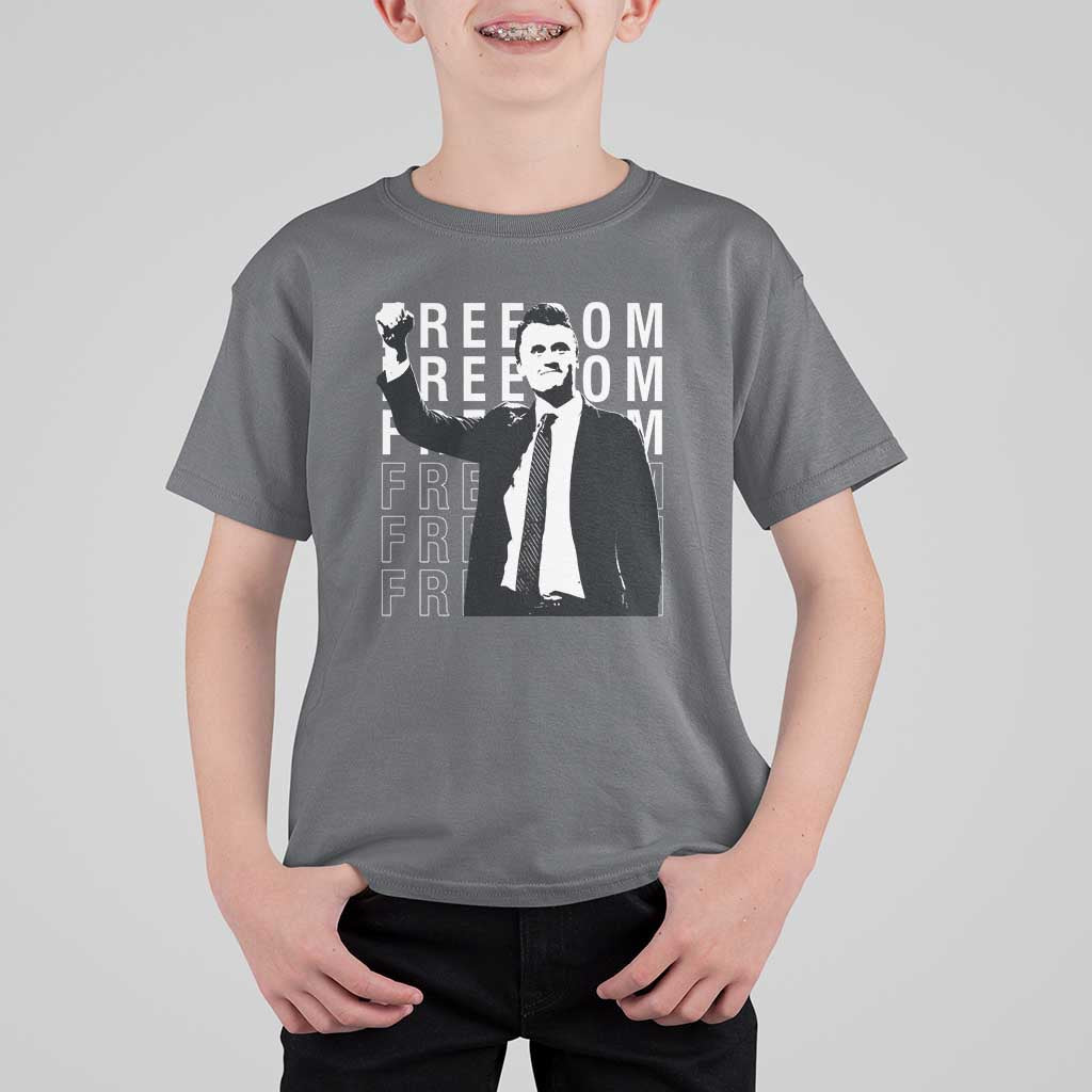 Freedom Charlie Kirk Tribute T Shirt For Kid A True Patriot Leagacy Memorial - Wonder Print Shop