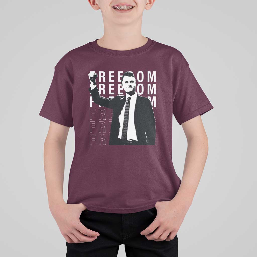 Freedom Charlie Kirk Tribute T Shirt For Kid A True Patriot Leagacy Memorial - Wonder Print Shop