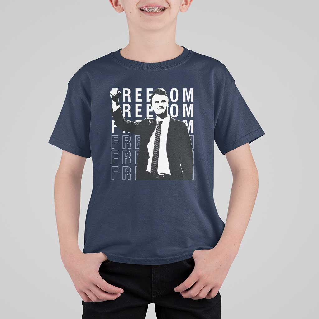Freedom Charlie Kirk Tribute T Shirt For Kid A True Patriot Leagacy Memorial - Wonder Print Shop