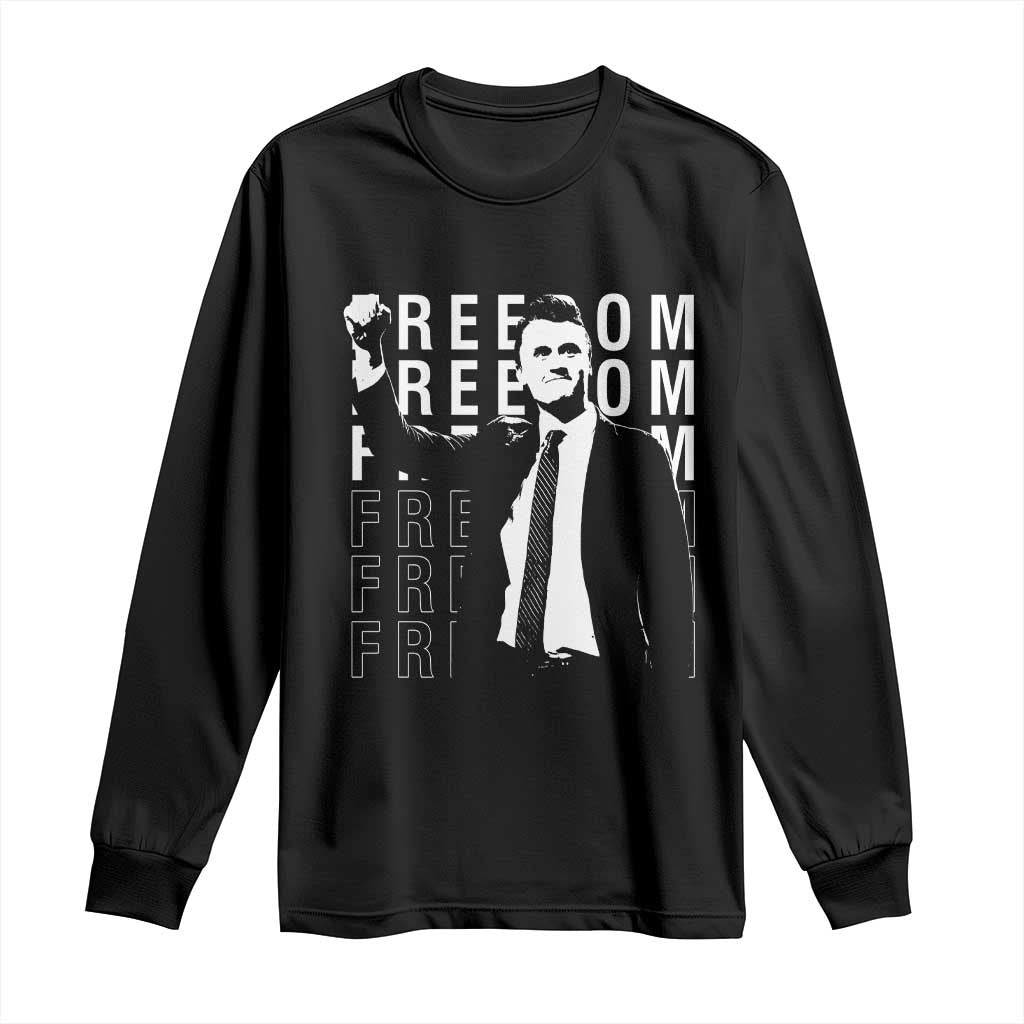Freedom Charlie Kirk Tribute Long Sleeve Shirt A True Patriot Leagacy Memorial - Wonder Print Shop