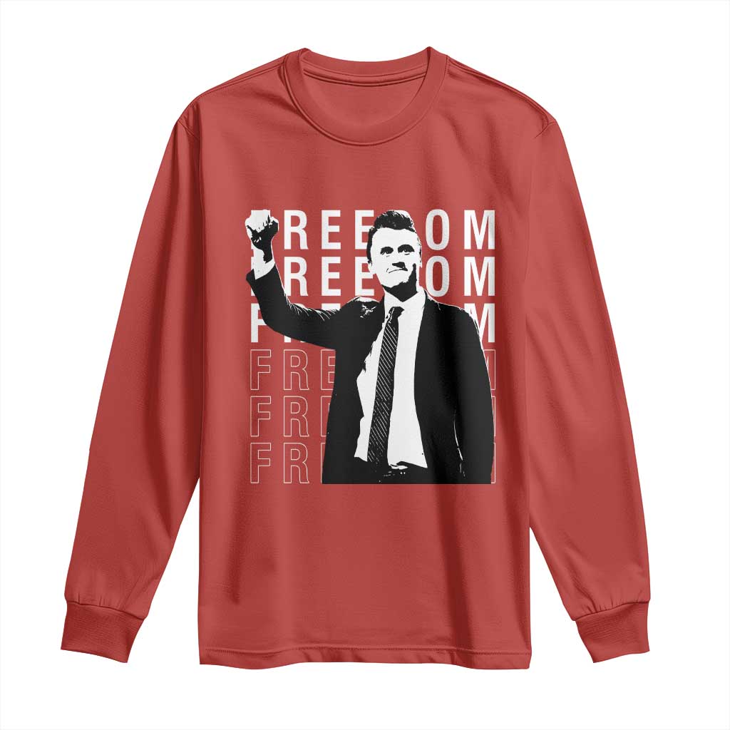 Freedom Charlie Kirk Tribute Long Sleeve Shirt A True Patriot Leagacy Memorial - Wonder Print Shop