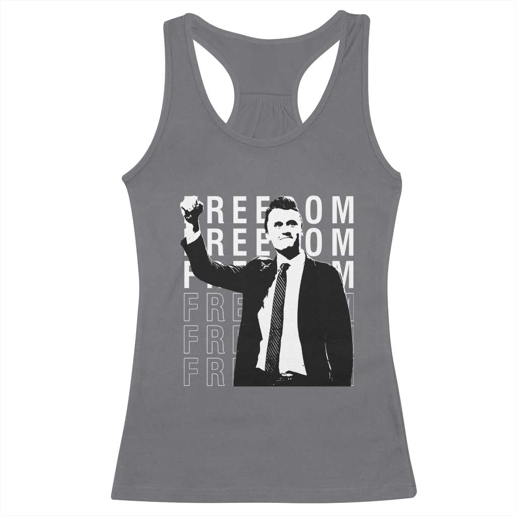 Freedom Charlie Kirk Tribute Racerback Tank Top A True Patriot Leagacy Memorial - Wonder Print Shop