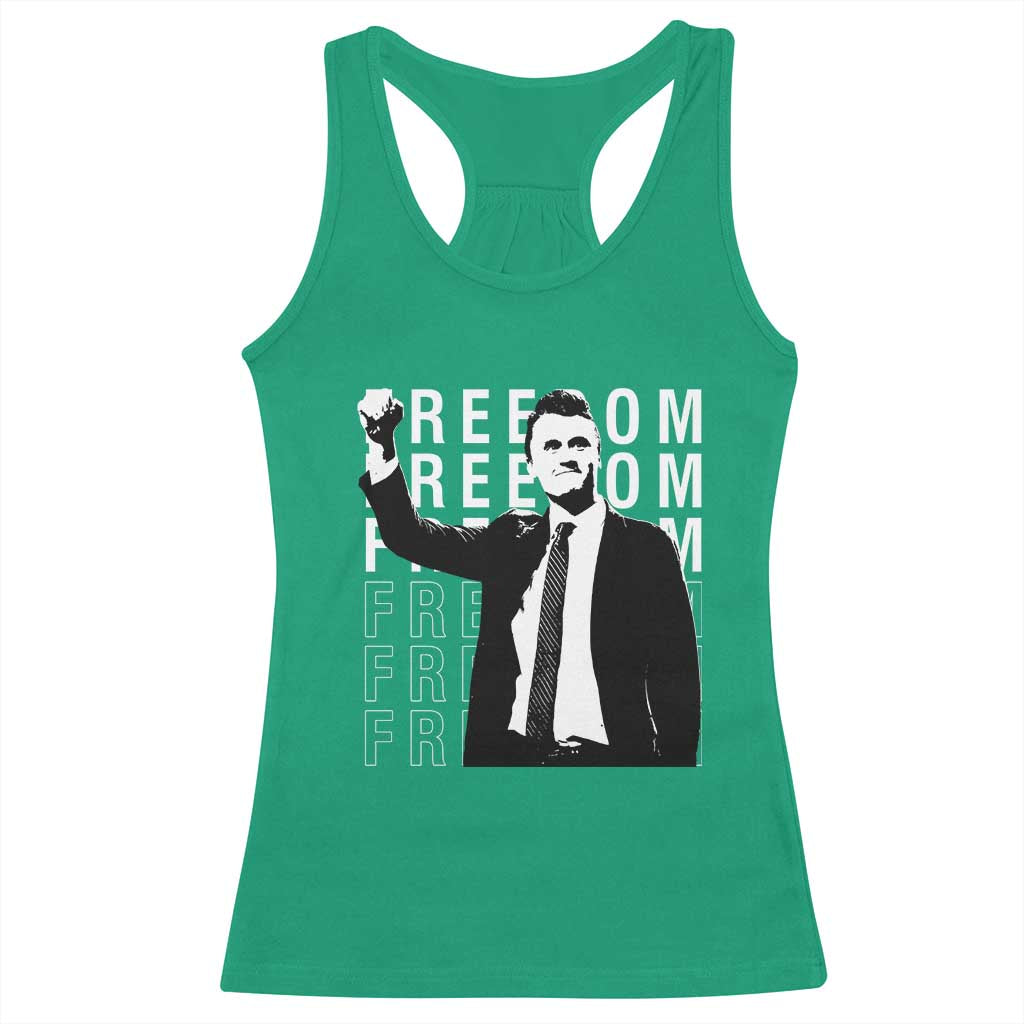 Freedom Charlie Kirk Tribute Racerback Tank Top A True Patriot Leagacy Memorial - Wonder Print Shop