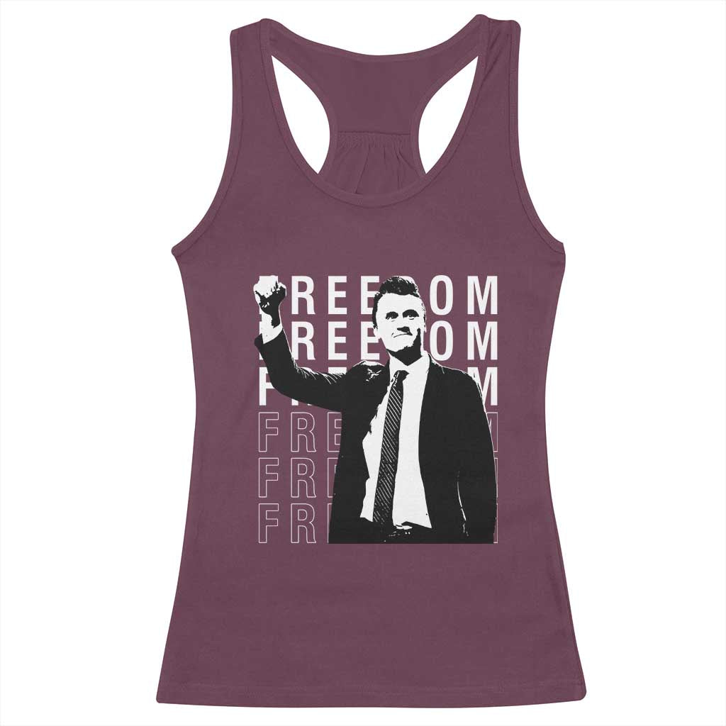 Freedom Charlie Kirk Tribute Racerback Tank Top A True Patriot Leagacy Memorial - Wonder Print Shop