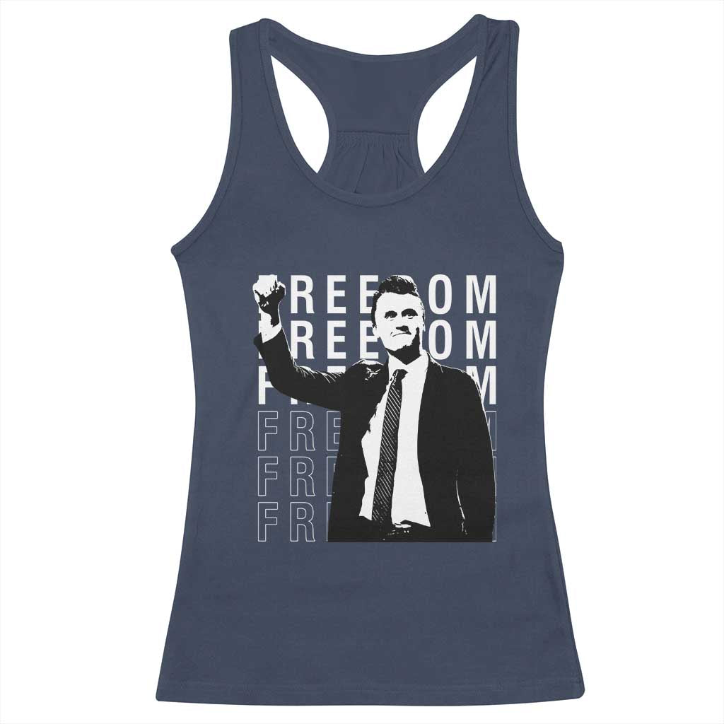 Freedom Charlie Kirk Tribute Racerback Tank Top A True Patriot Leagacy Memorial - Wonder Print Shop