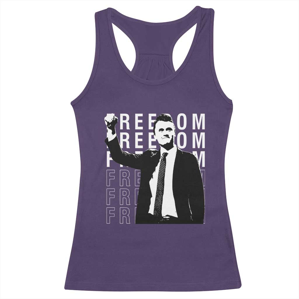 Freedom Charlie Kirk Tribute Racerback Tank Top A True Patriot Leagacy Memorial - Wonder Print Shop