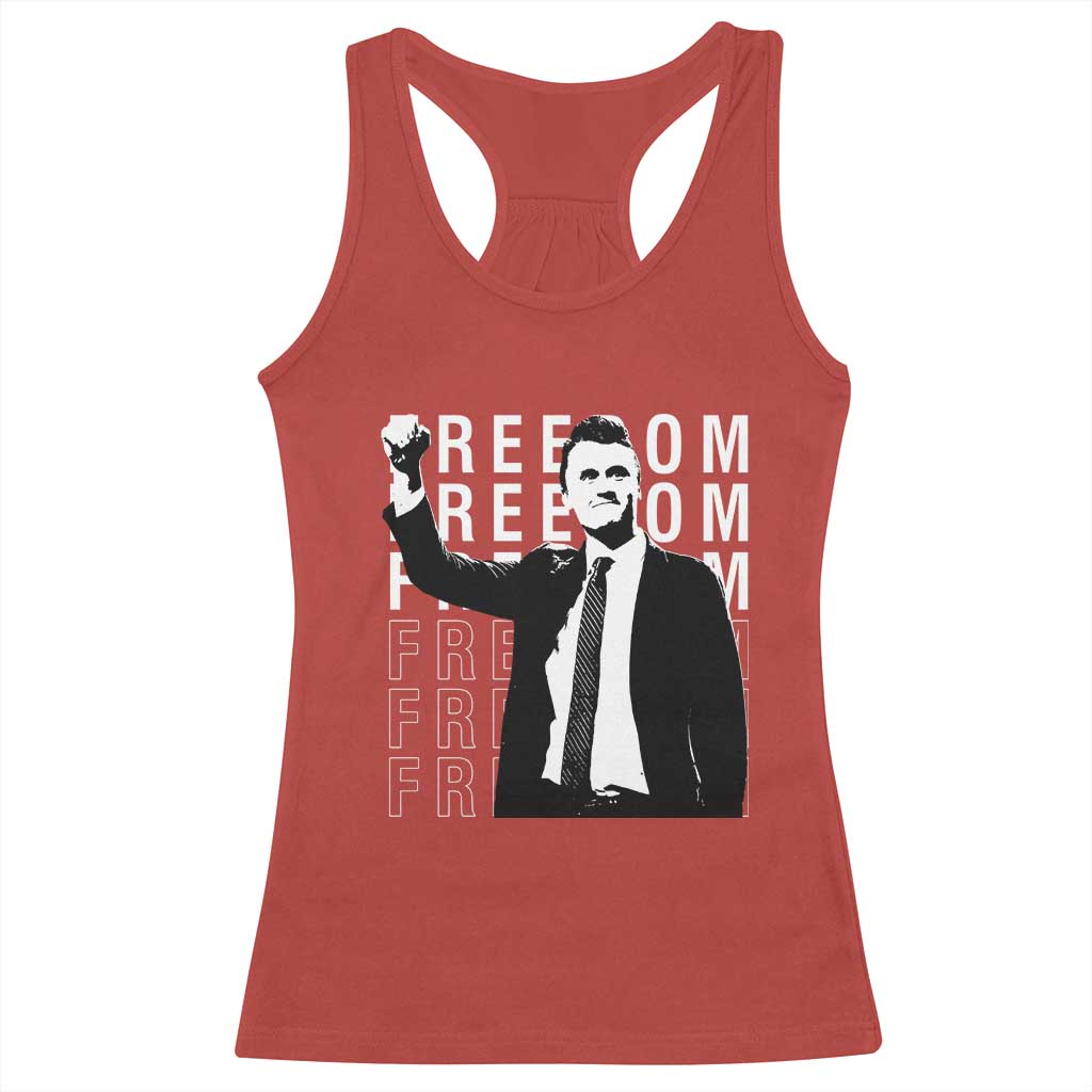 Freedom Charlie Kirk Tribute Racerback Tank Top A True Patriot Leagacy Memorial - Wonder Print Shop