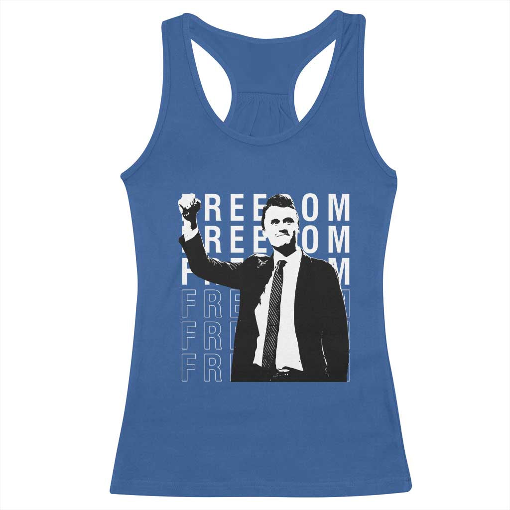 Freedom Charlie Kirk Tribute Racerback Tank Top A True Patriot Leagacy Memorial - Wonder Print Shop