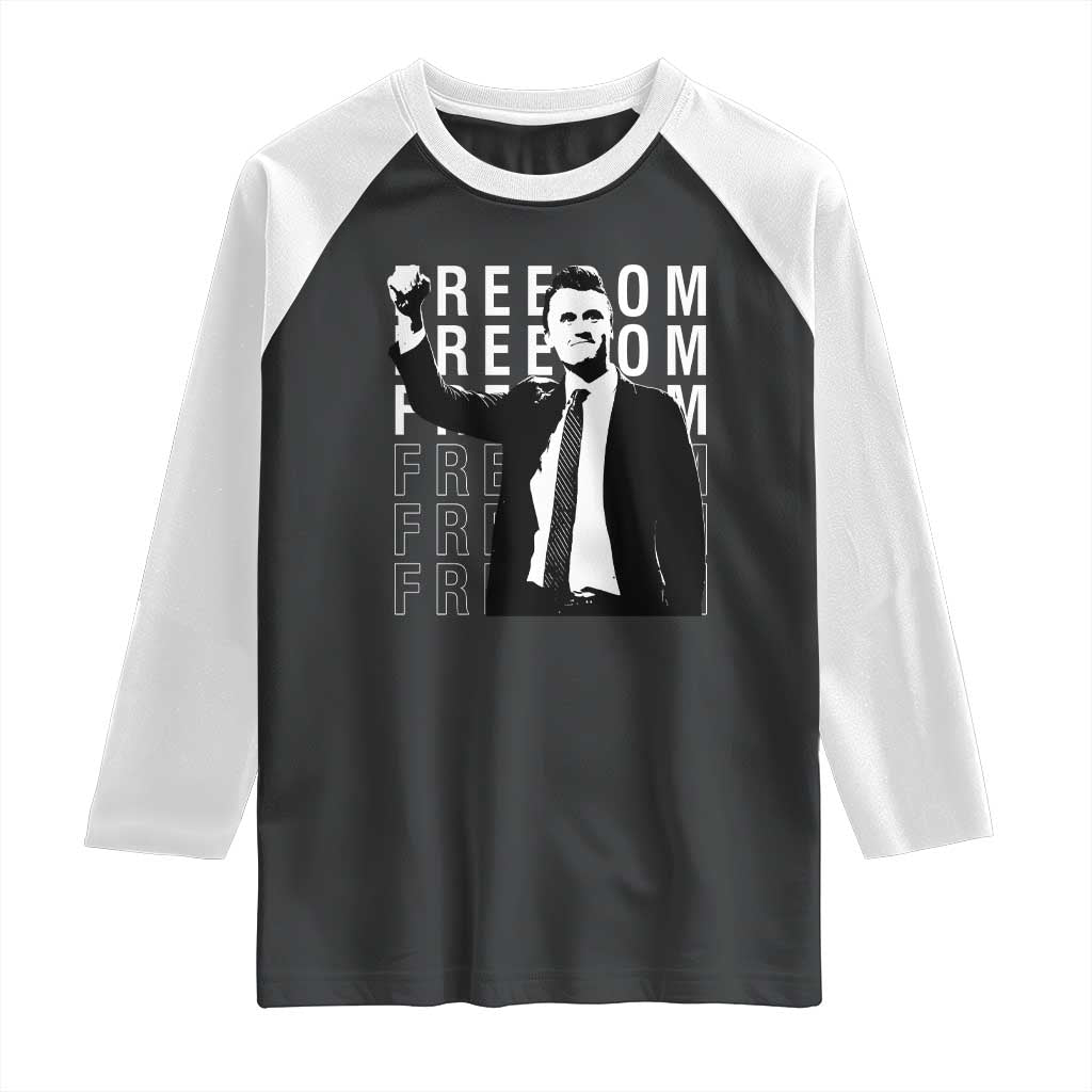 Freedom Charlie Kirk Tribute Raglan Shirt A True Patriot Leagacy Memorial - Wonder Print Shop