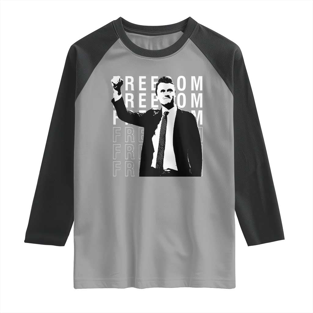 Freedom Charlie Kirk Tribute Raglan Shirt A True Patriot Leagacy Memorial - Wonder Print Shop