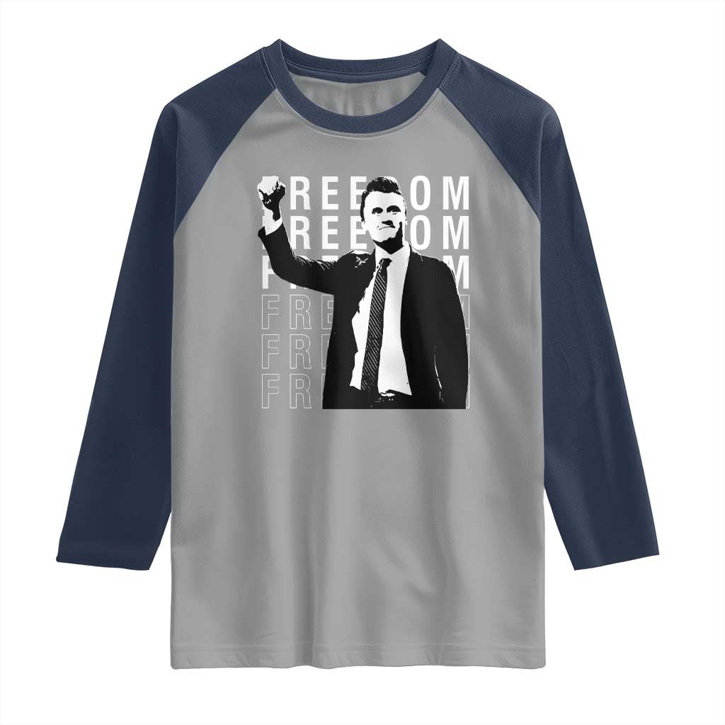 Freedom Charlie Kirk Tribute Raglan Shirt A True Patriot Leagacy Memorial - Wonder Print Shop