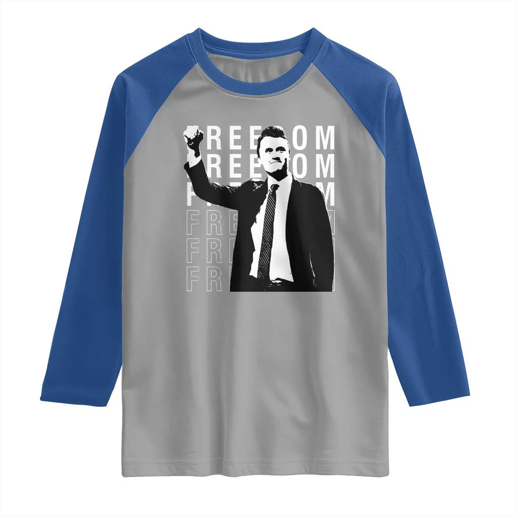 Freedom Charlie Kirk Tribute Raglan Shirt A True Patriot Leagacy Memorial - Wonder Print Shop
