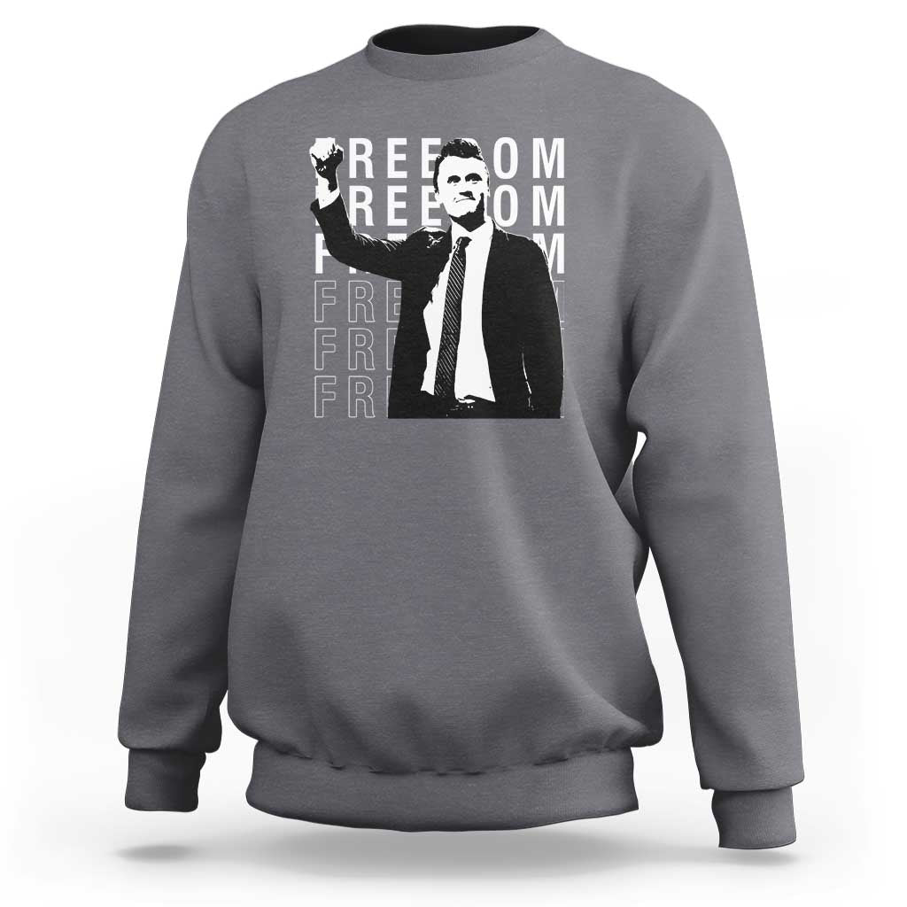 Freedom Charlie Kirk Tribute Sweatshirt A True Patriot Leagacy Memorial - Wonder Print Shop