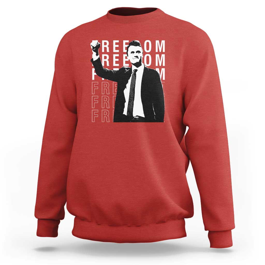 Freedom Charlie Kirk Tribute Sweatshirt A True Patriot Leagacy Memorial - Wonder Print Shop