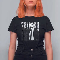 Freedom Charlie Kirk Tribute T Shirt For Women A True Patriot Leagacy Memorial - Wonder Print Shop