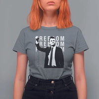Freedom Charlie Kirk Tribute T Shirt For Women A True Patriot Leagacy Memorial - Wonder Print Shop