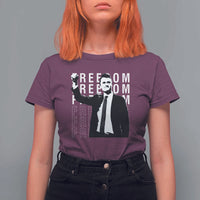 Freedom Charlie Kirk Tribute T Shirt For Women A True Patriot Leagacy Memorial - Wonder Print Shop