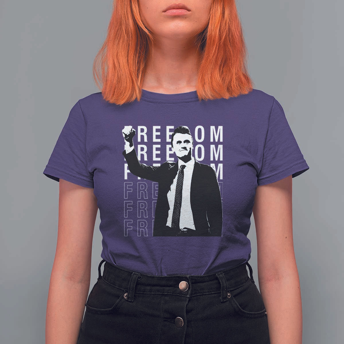 Freedom Charlie Kirk Tribute T Shirt For Women A True Patriot Leagacy Memorial - Wonder Print Shop
