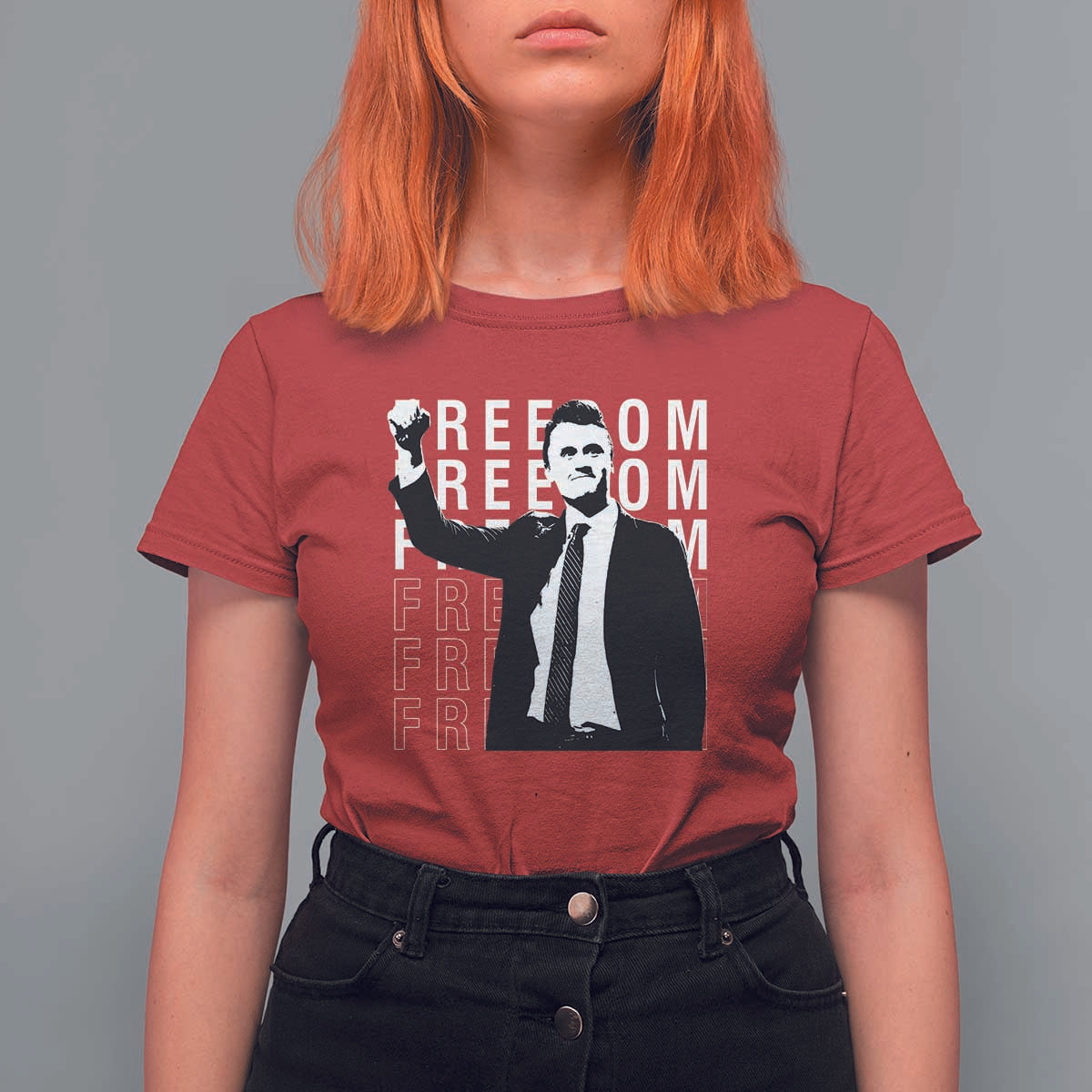 Freedom Charlie Kirk Tribute T Shirt For Women A True Patriot Leagacy Memorial - Wonder Print Shop