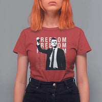 Freedom Charlie Kirk Tribute T Shirt For Women A True Patriot Leagacy Memorial - Wonder Print Shop