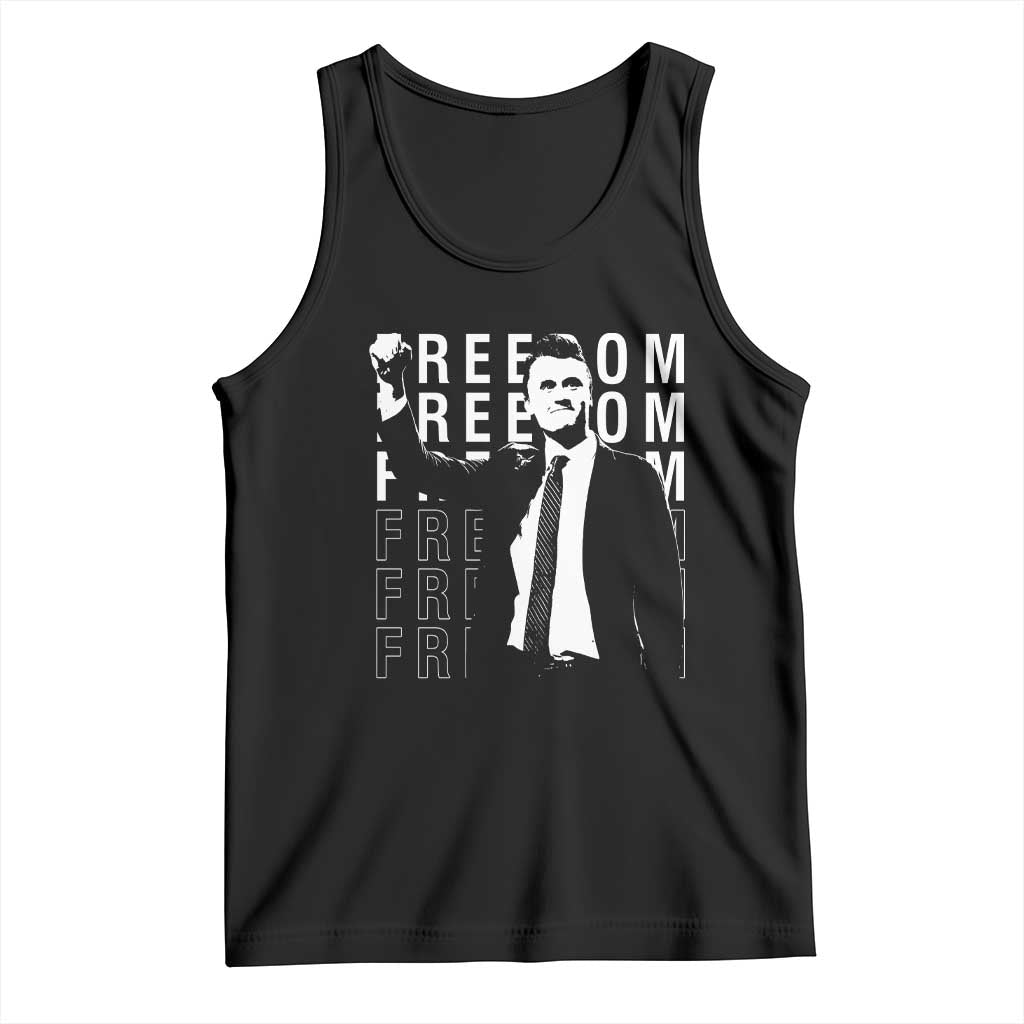 Freedom Charlie Kirk Tribute Tank Top A True Patriot Leagacy Memorial - Wonder Print Shop