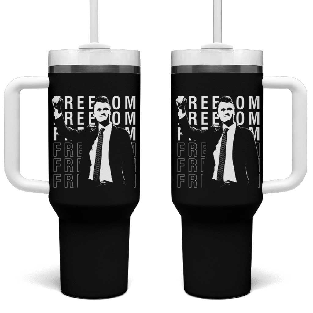 Freedom Charlie Kirk Tribute Tumbler With Handle A True Patriot Leagacy Memorial - Wonder Print Shop