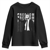 Freedom Charlie Kirk Tribute Youth Sweatshirt A True Patriot Leagacy Memorial - Wonder Print Shop