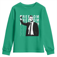 Freedom Charlie Kirk Tribute Youth Sweatshirt A True Patriot Leagacy Memorial - Wonder Print Shop