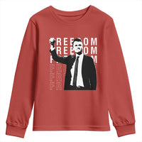 Freedom Charlie Kirk Tribute Youth Sweatshirt A True Patriot Leagacy Memorial - Wonder Print Shop
