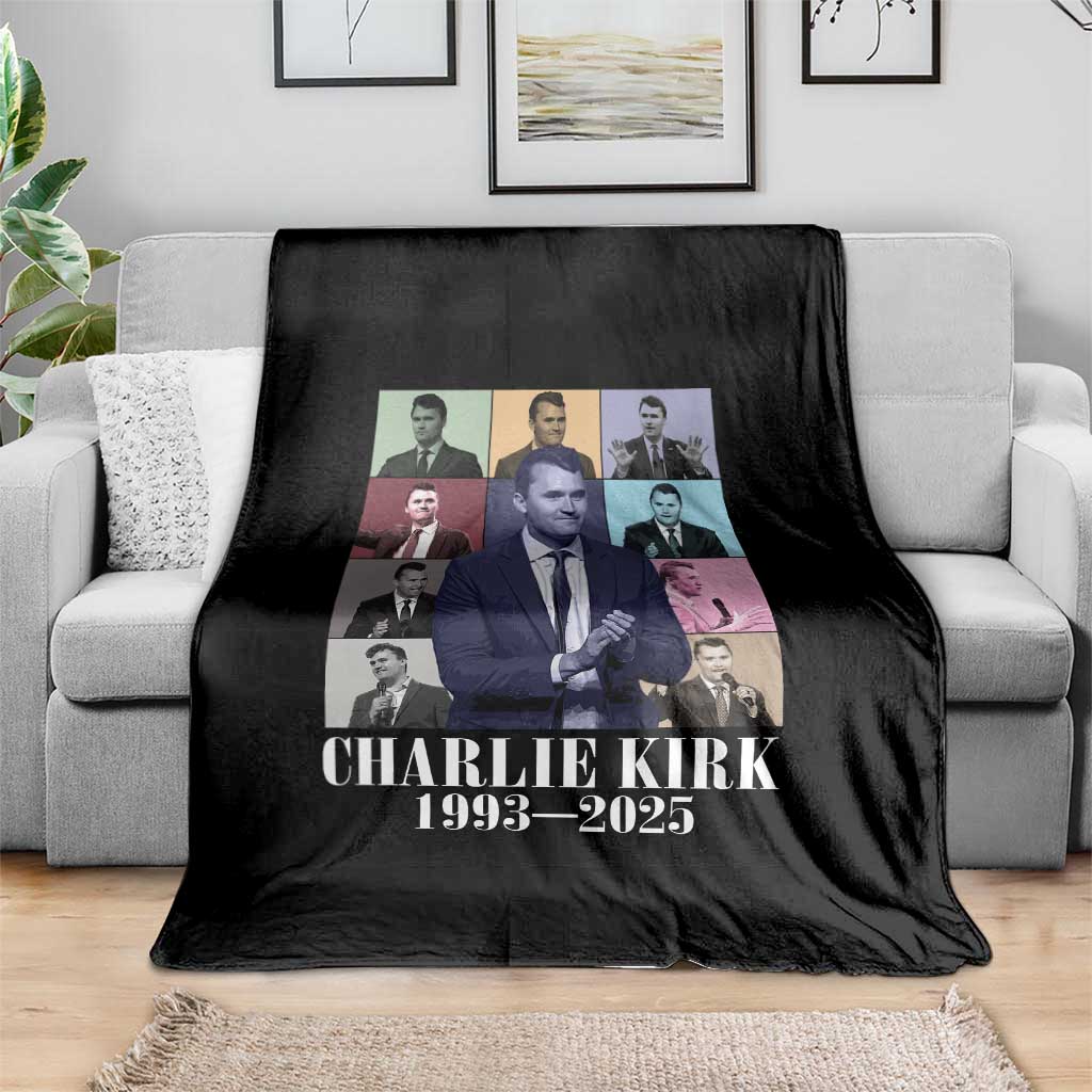 Legacy of Charlie Kirk Throw Blanket 1993 2025 Memorial Pop Art Tribute Graphic - Wonder Print Shop