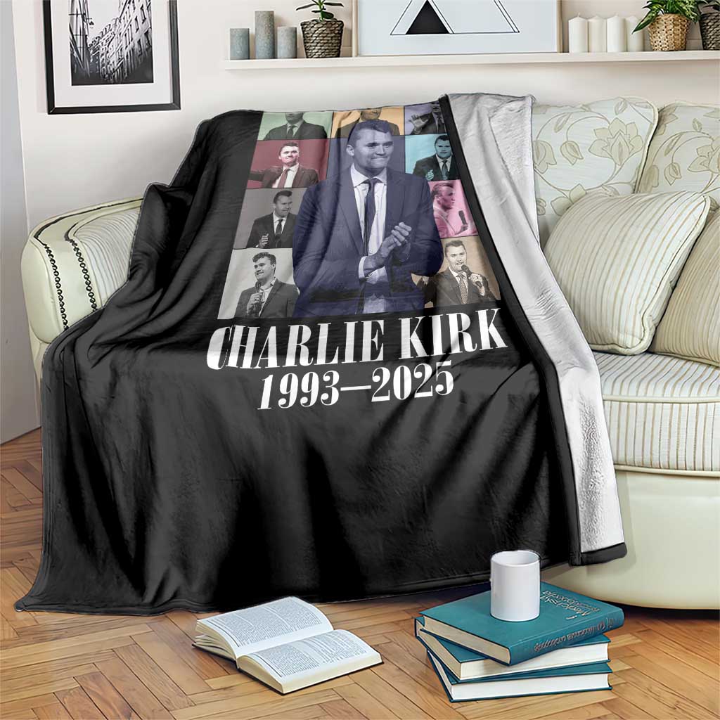 Legacy of Charlie Kirk Throw Blanket 1993 2025 Memorial Pop Art Tribute Graphic - Wonder Print Shop