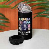 Legacy of Charlie Kirk 4 in 1 Can Cooler Tumbler 1993 2025 Memorial Pop Art Tribute Graphic - Wonder Print Shop