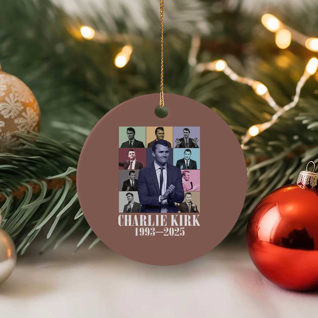 Legacy of Charlie Kirk Ceramic Ornament 1993 2025 Memorial Pop Art Tribute Graphic - Wonder Print Shop