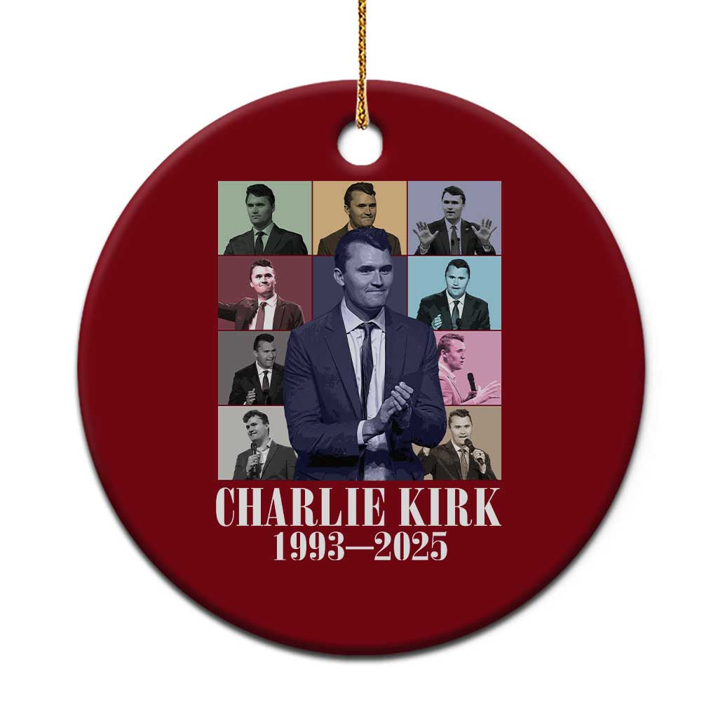Legacy of Charlie Kirk Ceramic Ornament 1993 2025 Memorial Pop Art Tribute Graphic - Wonder Print Shop