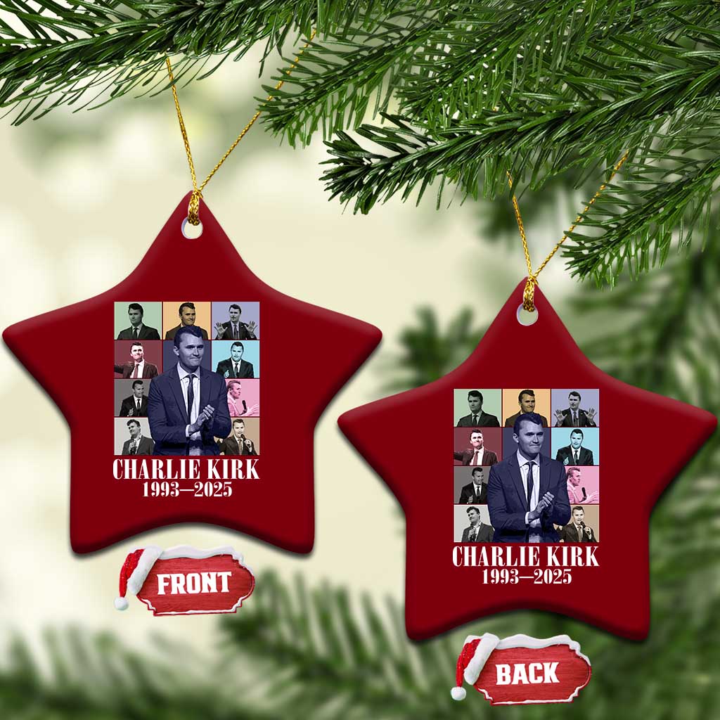 Legacy of Charlie Kirk Ceramic Ornament 1993 2025 Memorial Pop Art Tribute Graphic - Wonder Print Shop