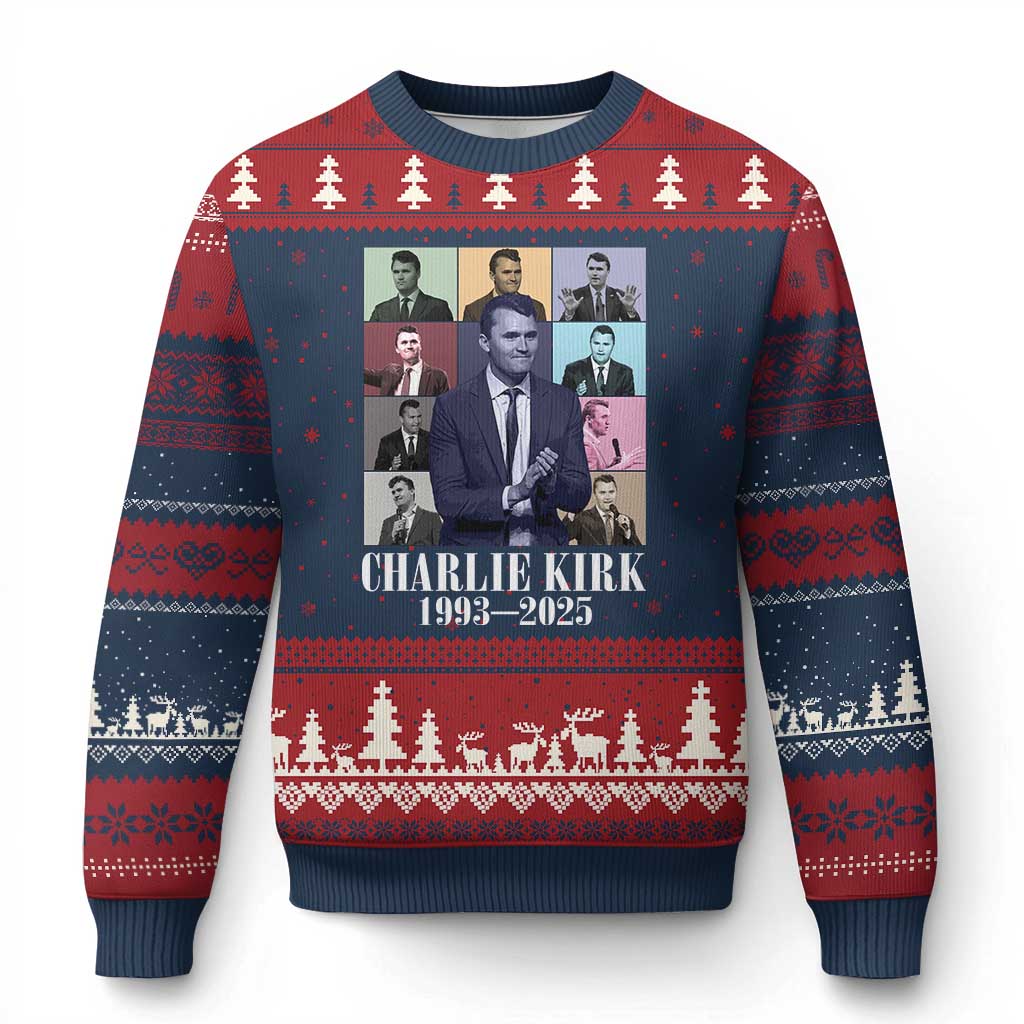 Legacy of Charlie Kirk Ugly Christmas Sweater 1993 2025 Memorial Pop Art Tribute Graphic - Wonder Print Shop