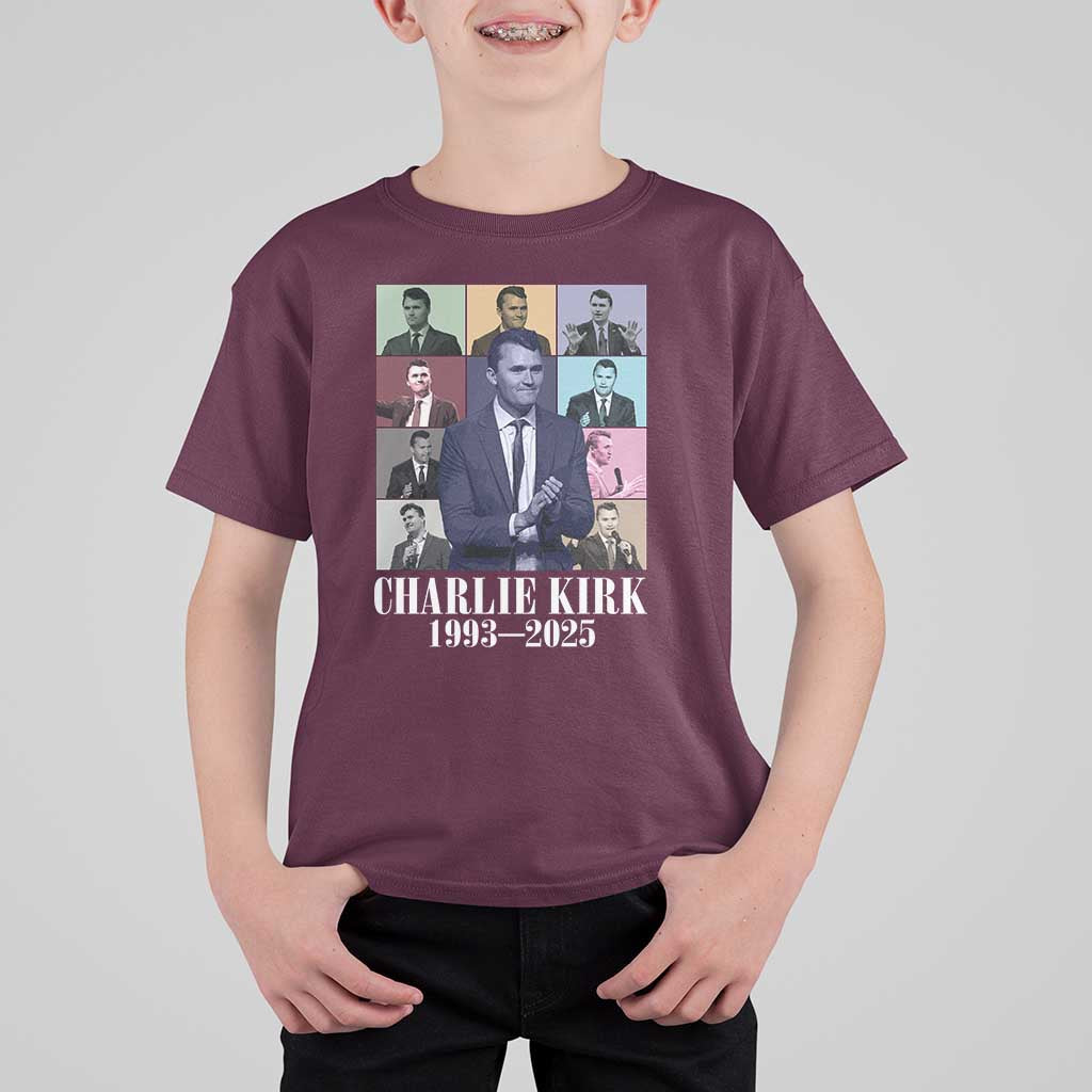 Legacy of Charlie Kirk T Shirt For Kid 1993 2025 Memorial Pop Art Tribute Graphic - Wonder Print Shop