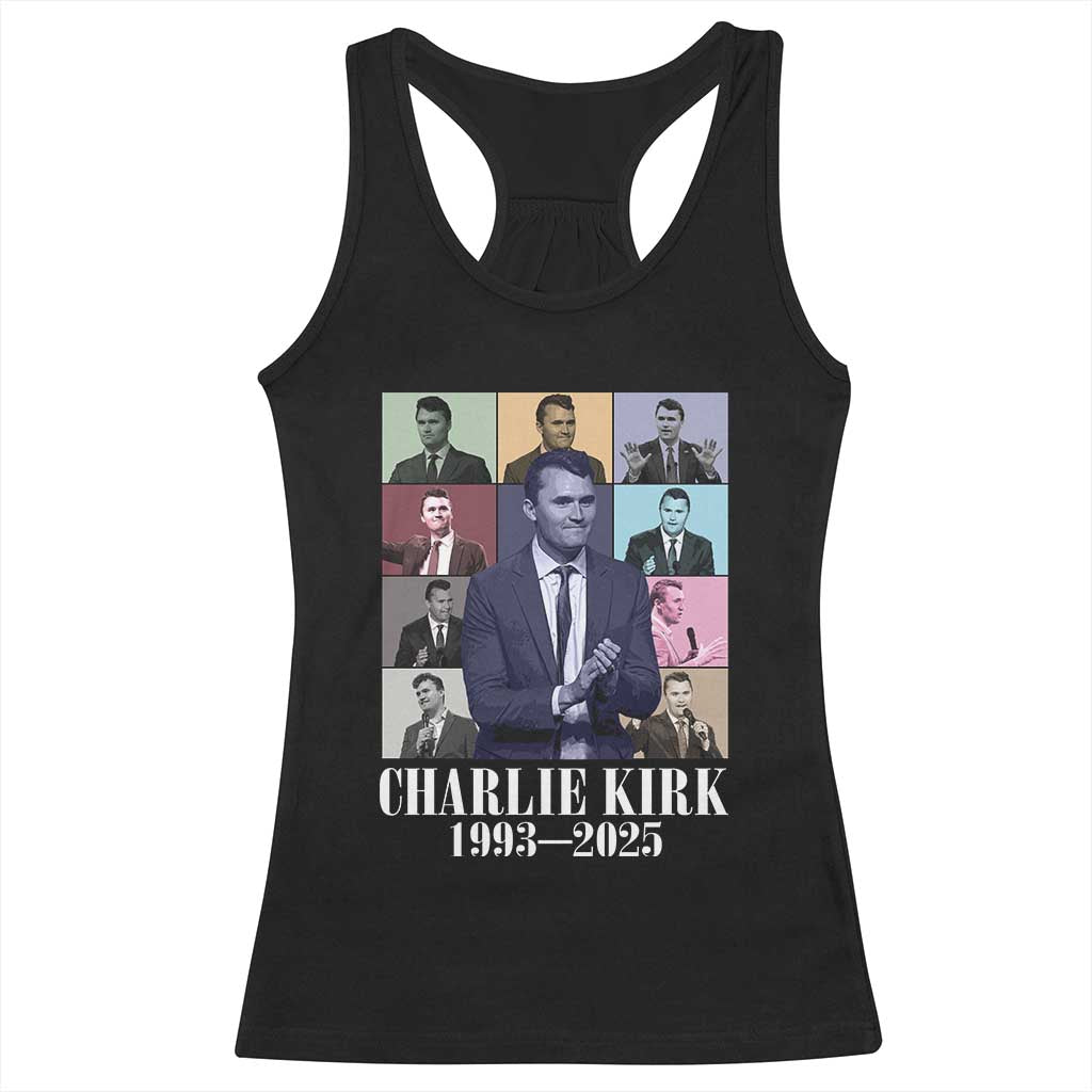 Legacy of Charlie Kirk Racerback Tank Top 1993 2025 Memorial Pop Art Tribute Graphic - Wonder Print Shop