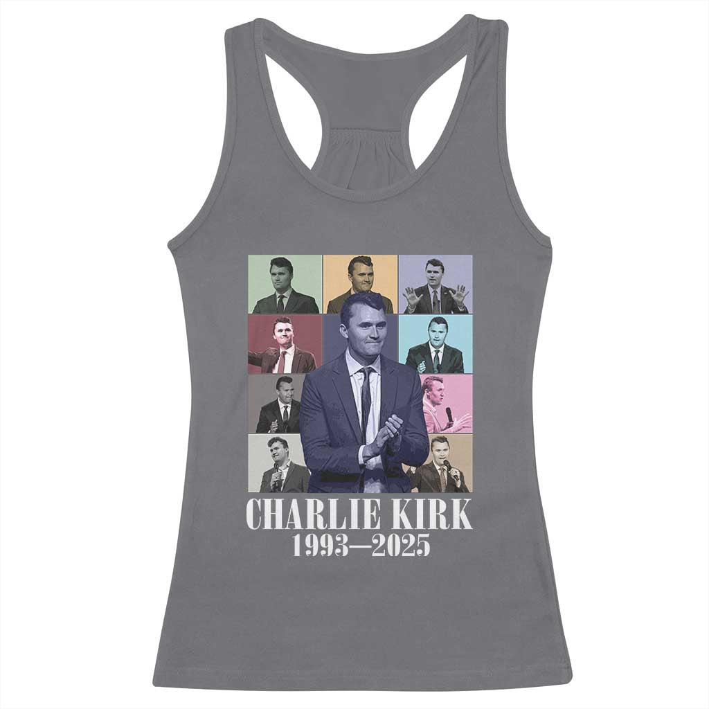 Legacy of Charlie Kirk Racerback Tank Top 1993 2025 Memorial Pop Art Tribute Graphic - Wonder Print Shop