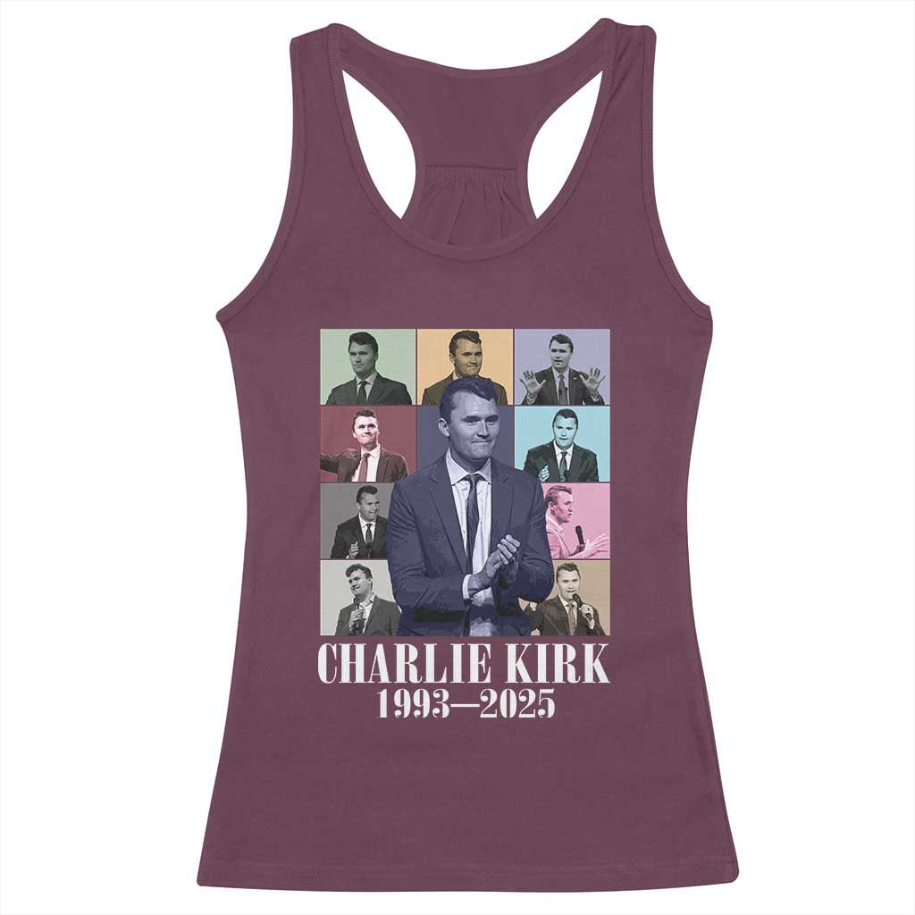 Legacy of Charlie Kirk Racerback Tank Top 1993 2025 Memorial Pop Art Tribute Graphic - Wonder Print Shop