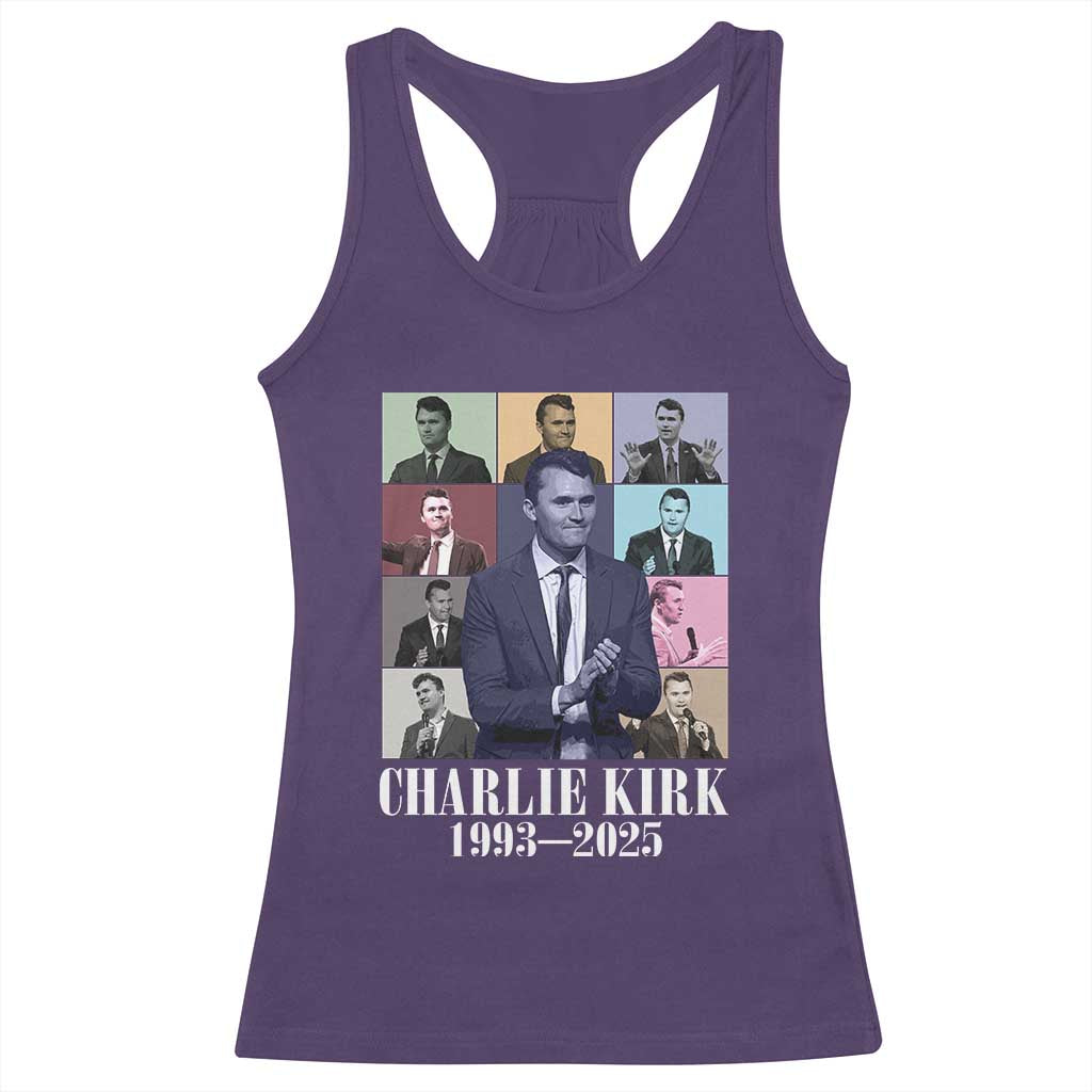 Legacy of Charlie Kirk Racerback Tank Top 1993 2025 Memorial Pop Art Tribute Graphic - Wonder Print Shop