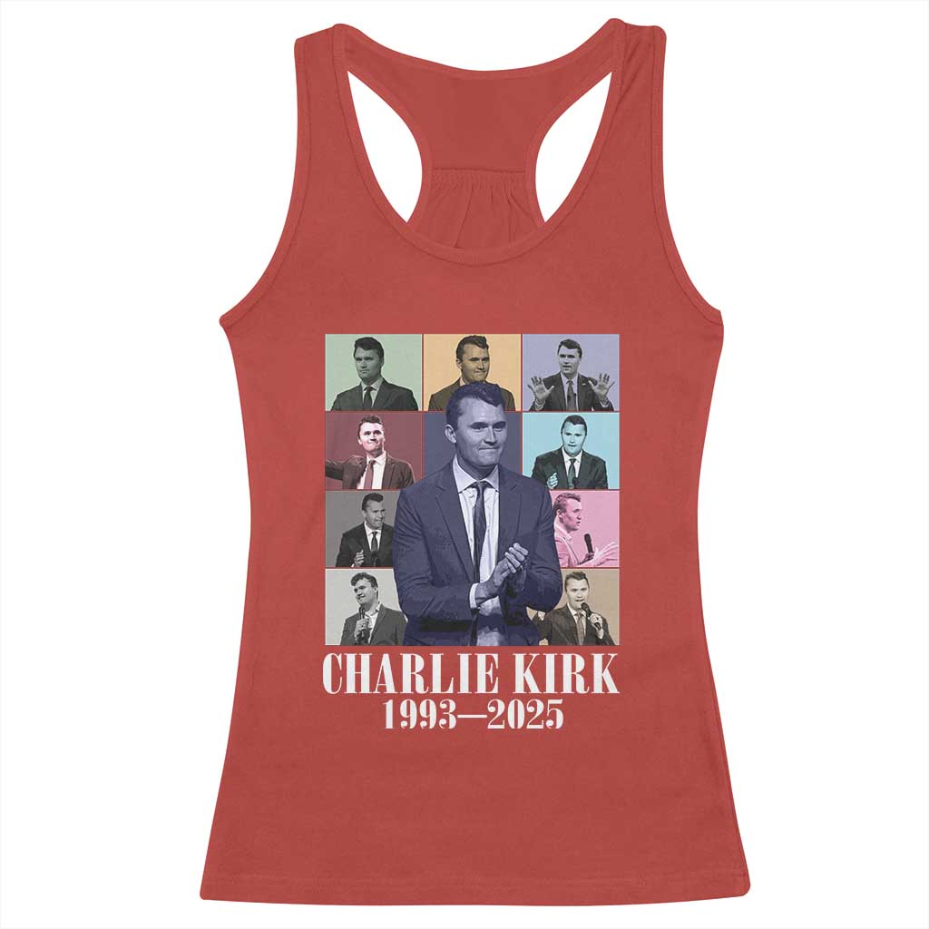 Legacy of Charlie Kirk Racerback Tank Top 1993 2025 Memorial Pop Art Tribute Graphic - Wonder Print Shop
