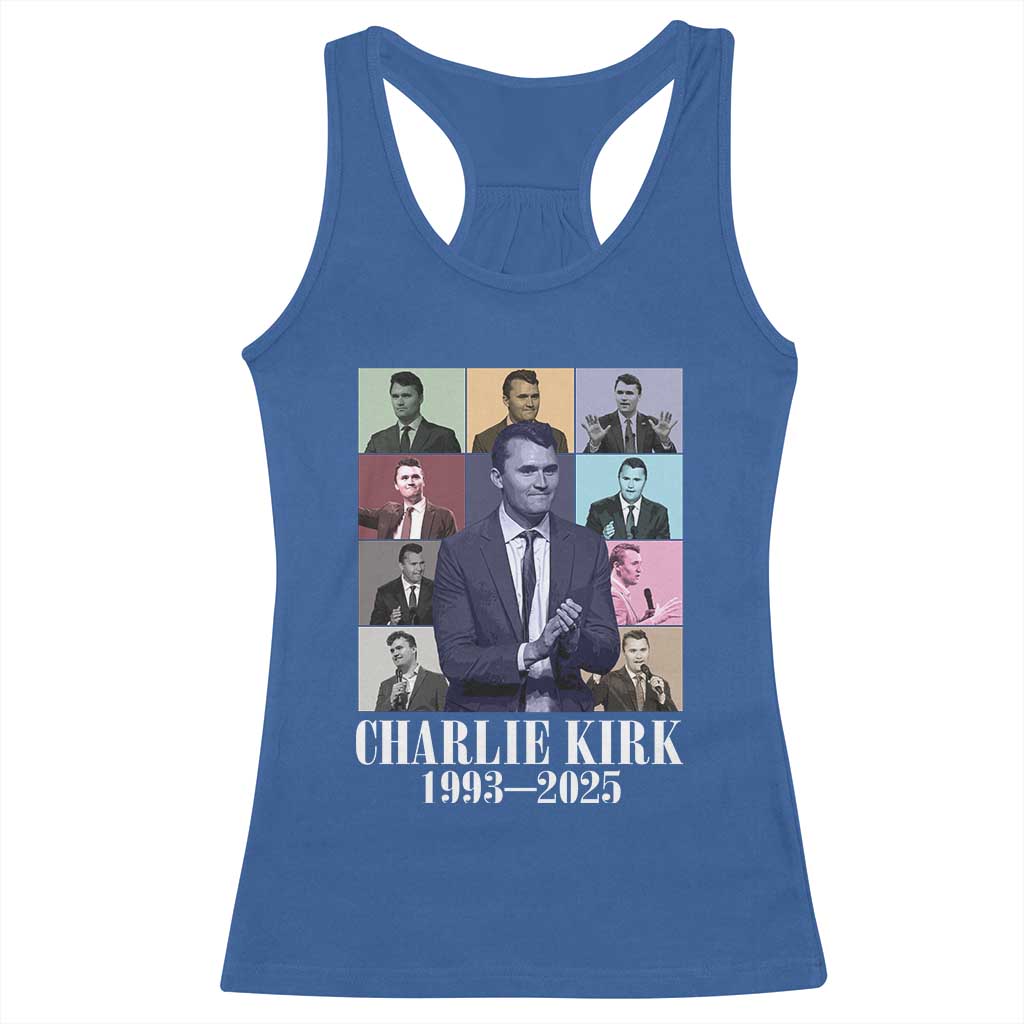 Legacy of Charlie Kirk Racerback Tank Top 1993 2025 Memorial Pop Art Tribute Graphic - Wonder Print Shop